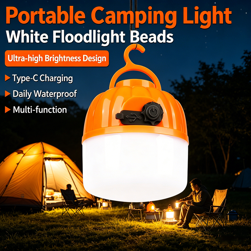 Zinc Outdoor Lighting - Mini Portable LED Pumpkin Bulb 6500K