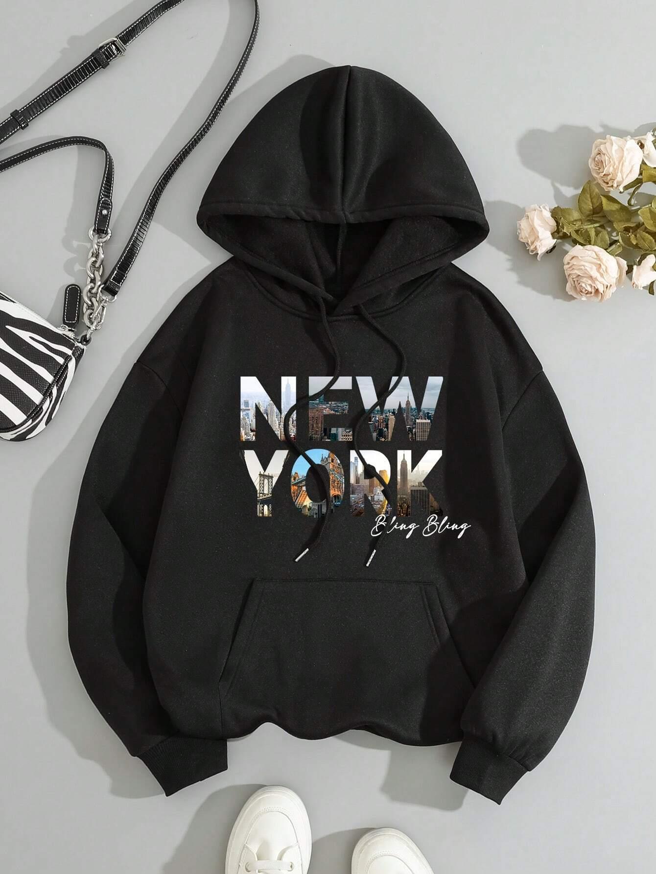 Outdoor Lighting New York - New York Scenery Printing Sweatshirt Womens