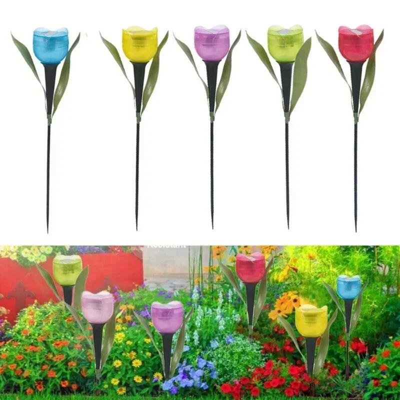 Outdoor Lighting Ideas For Party - 1Pcs Garden Tulip Flower Shape LED