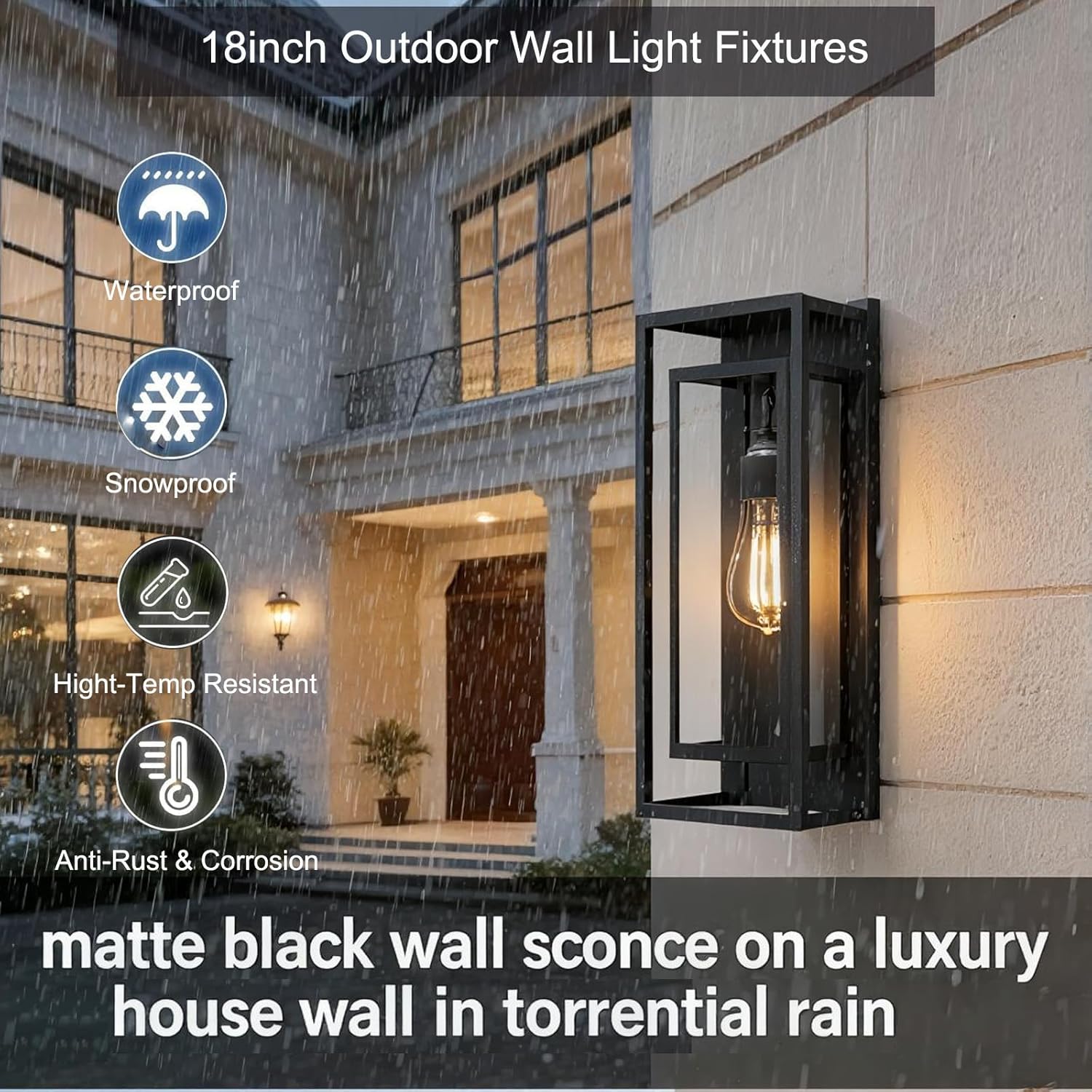 4Pack 18inch Outdoor Wall Ligh - Outdoor Lighting Socket recensione e prezzo