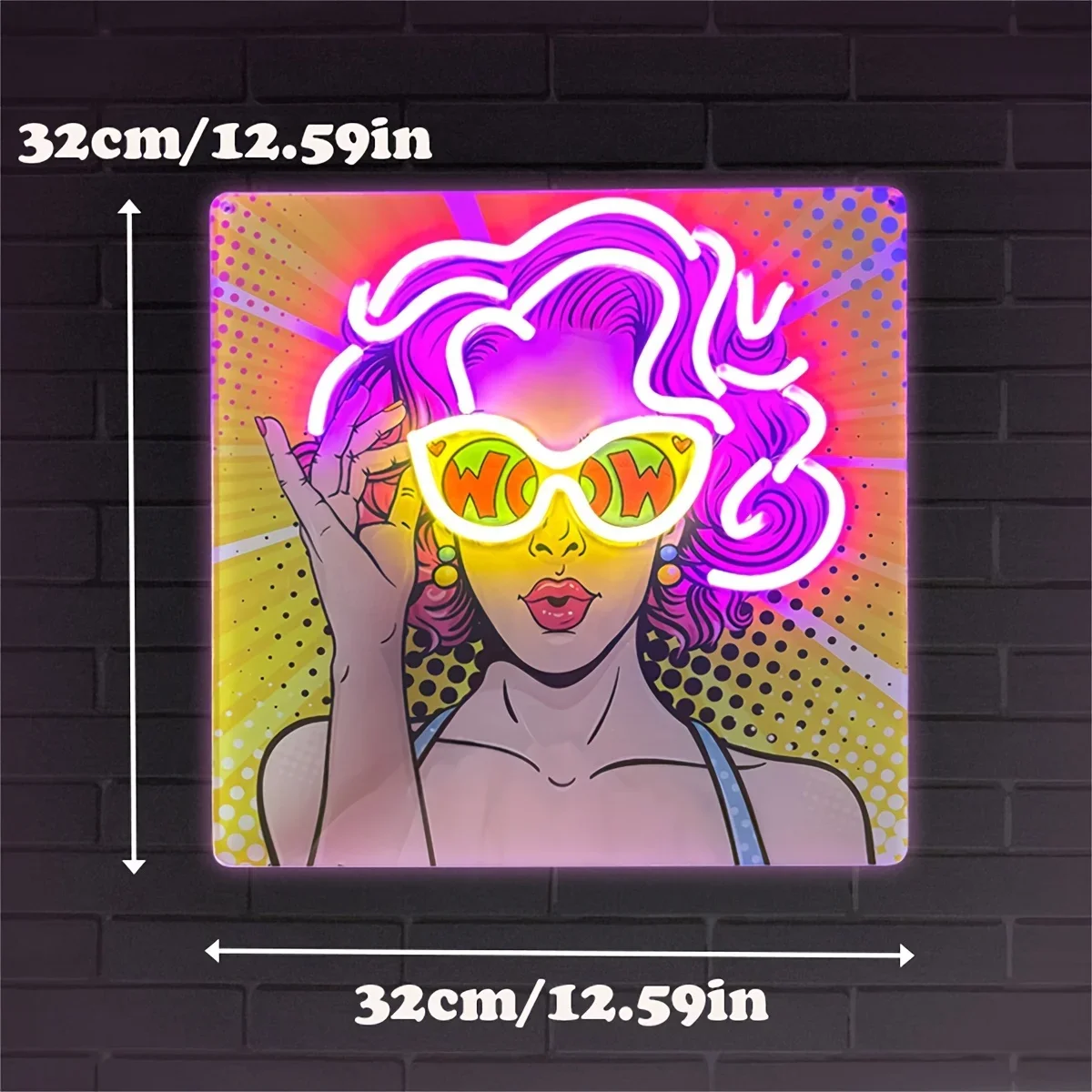 Wow Lady Pop Art LED Neon Sign - Outdoor Lighting Decor Wow recensione e prezzo