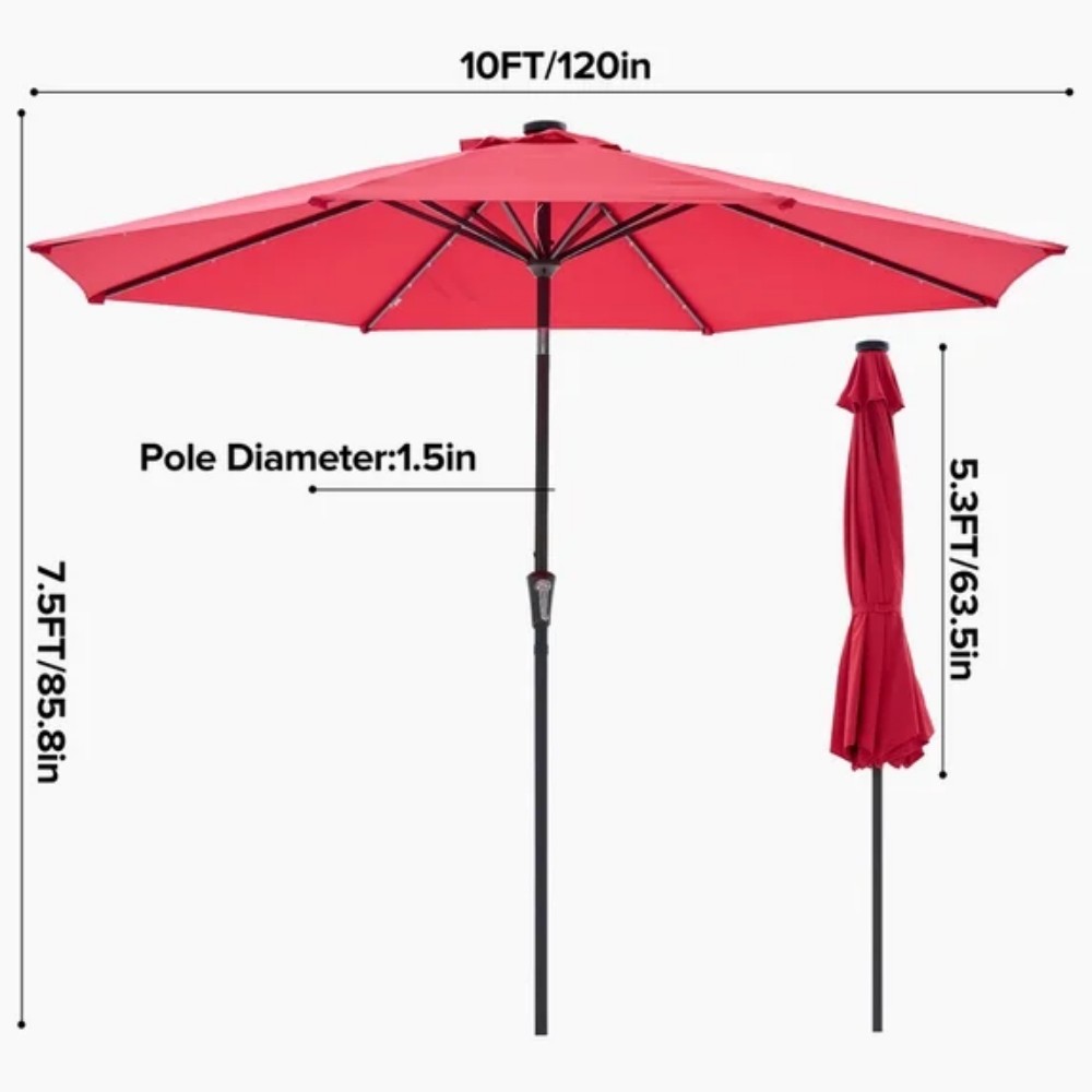 10 ft Patio Umbrella for Table - Outdoor Lighting Walmart recensione e prezzo