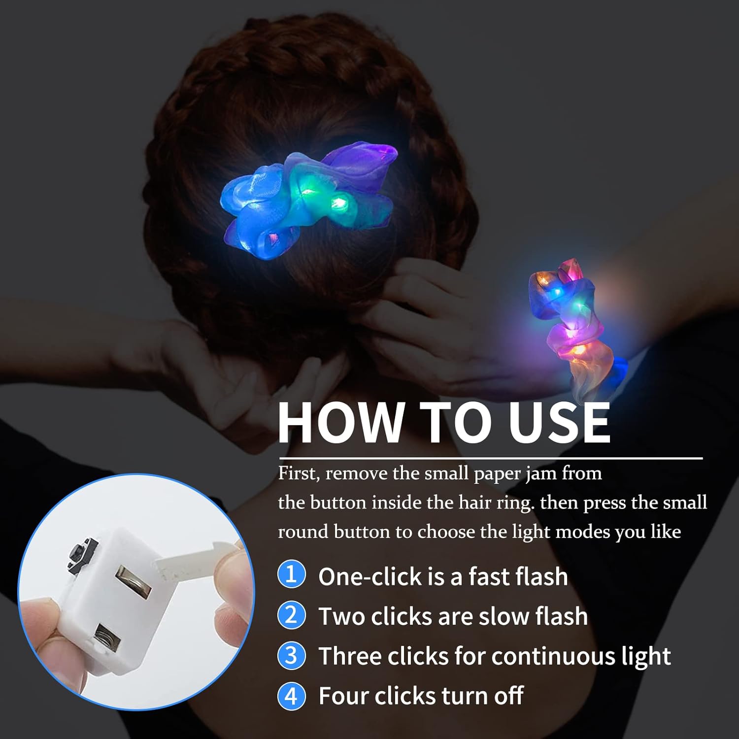 6pcs LED Scrunchies Hair Bands - Outdoor Lighting Ideas For Party recensione e prezzo