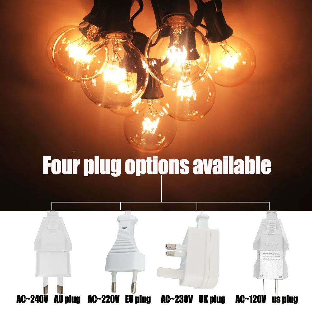 Vintage G40 Clear Bulb String  - Outdoor Lighting Socket recensione e prezzo