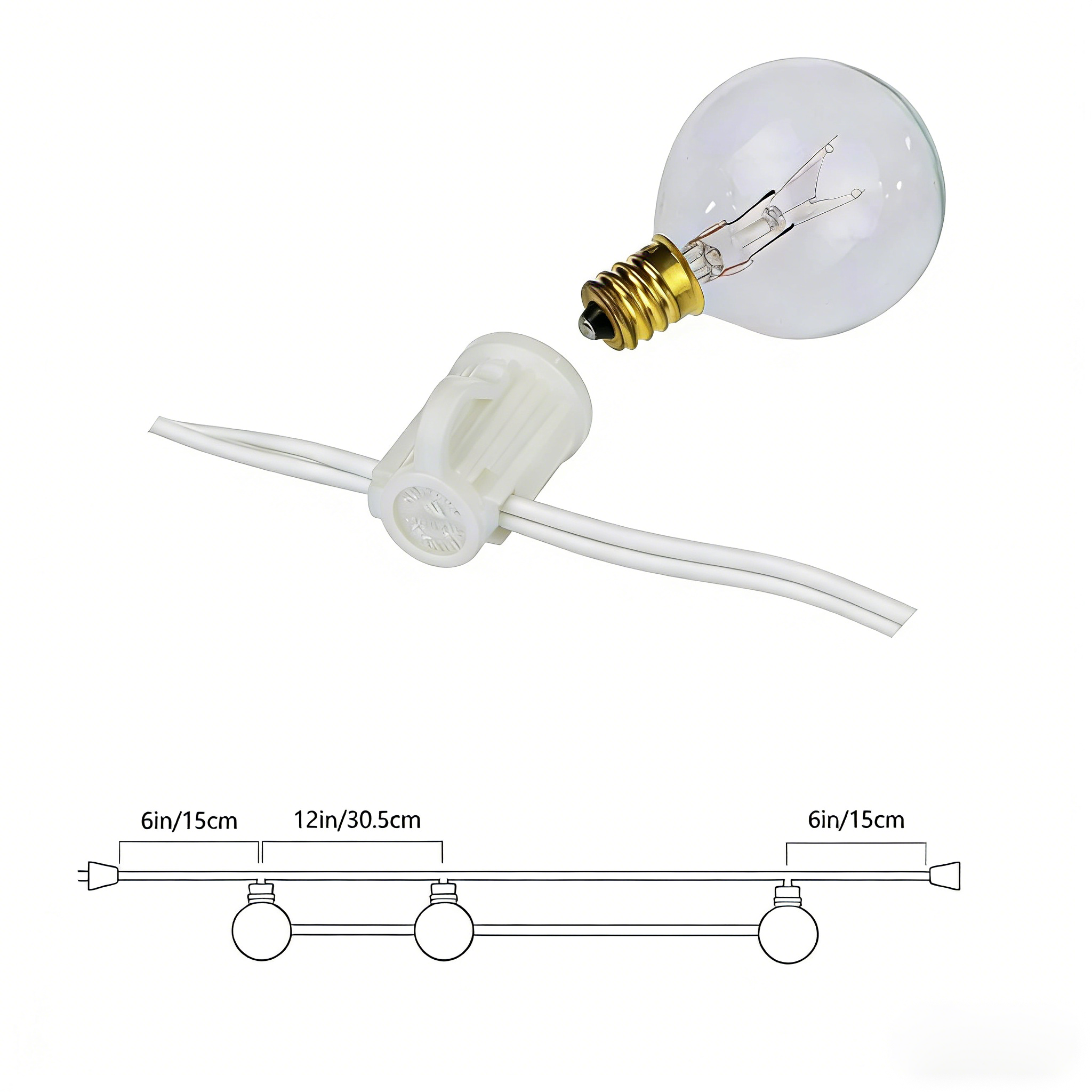 Vintage G40 Clear Bulb String  - Outdoor Lighting Socket recensione e prezzo