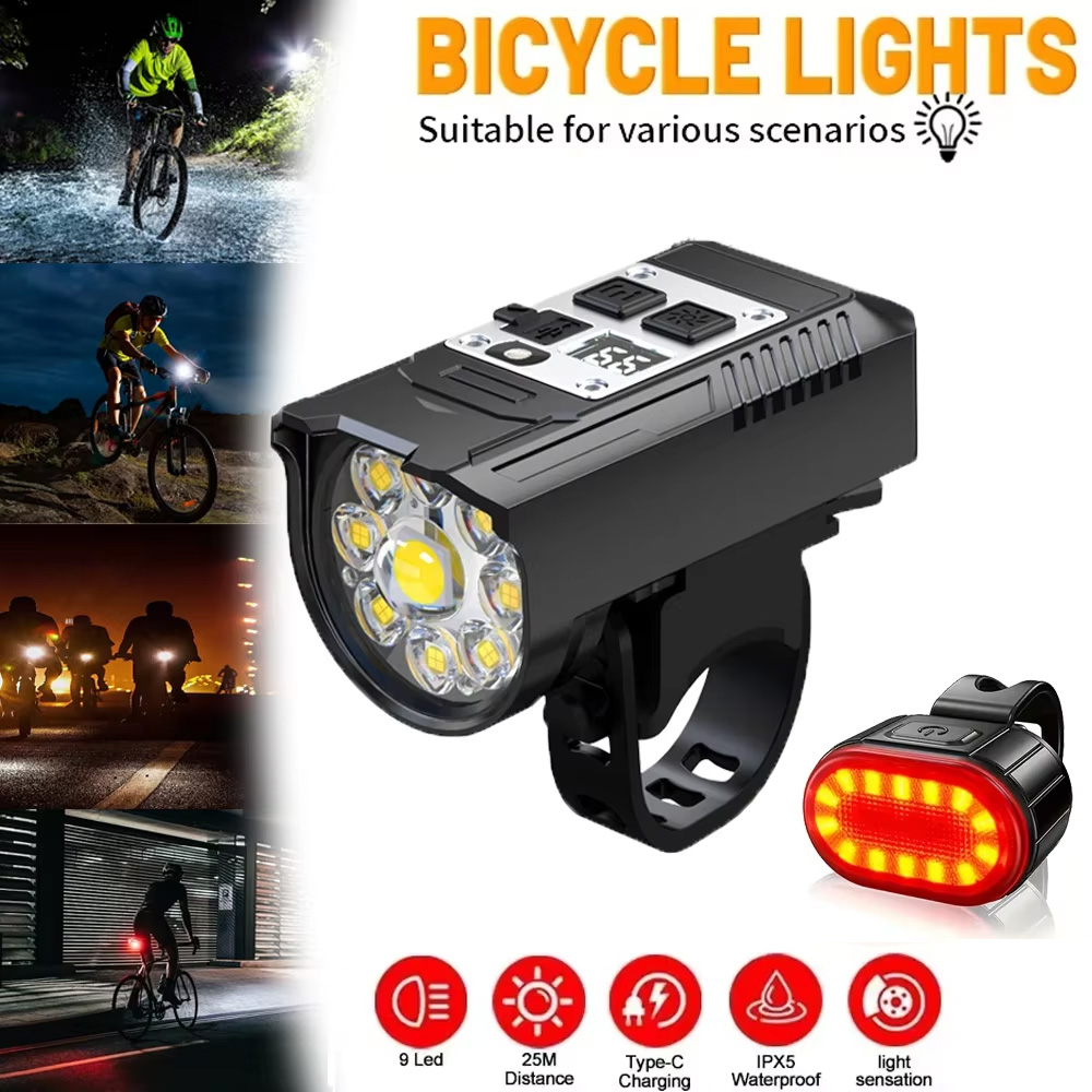 9 LED Bicycle Headlight USB Re - Outdoor Lighting Ideas For Party recensione e prezzo