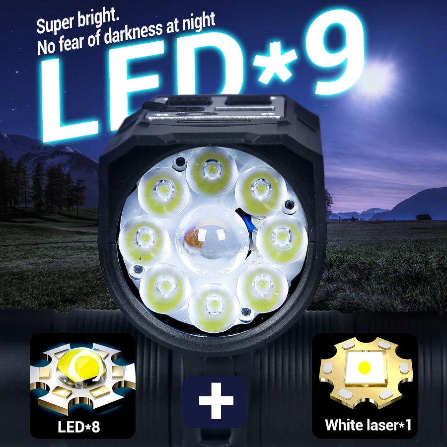 9 LED Bicycle Headlight USB Re - Outdoor Lighting Ideas For Party recensione e prezzo