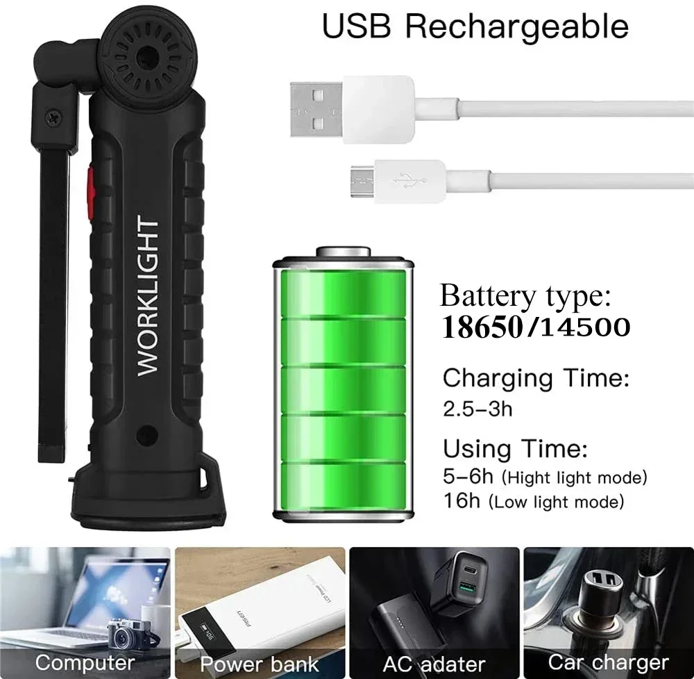 LED COB Flashlight USB Recharg - Zinc Outdoor Lighting recensione e prezzo
