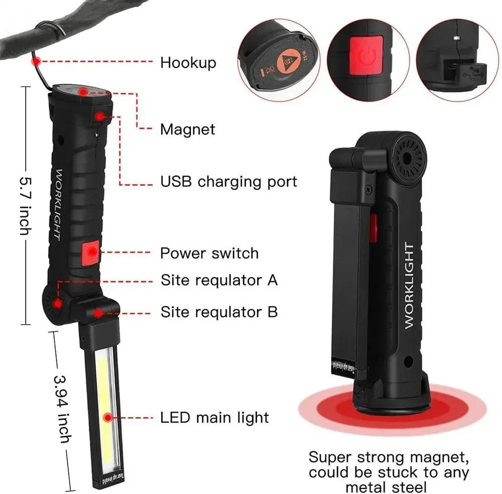 LED COB Flashlight USB Recharg - Zinc Outdoor Lighting recensione e prezzo