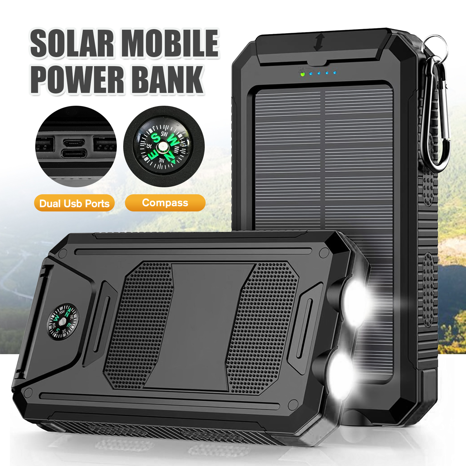 10000mAh Solar Power Bank Port - Outdoor Lighting Ideas For Party recensione e prezzo