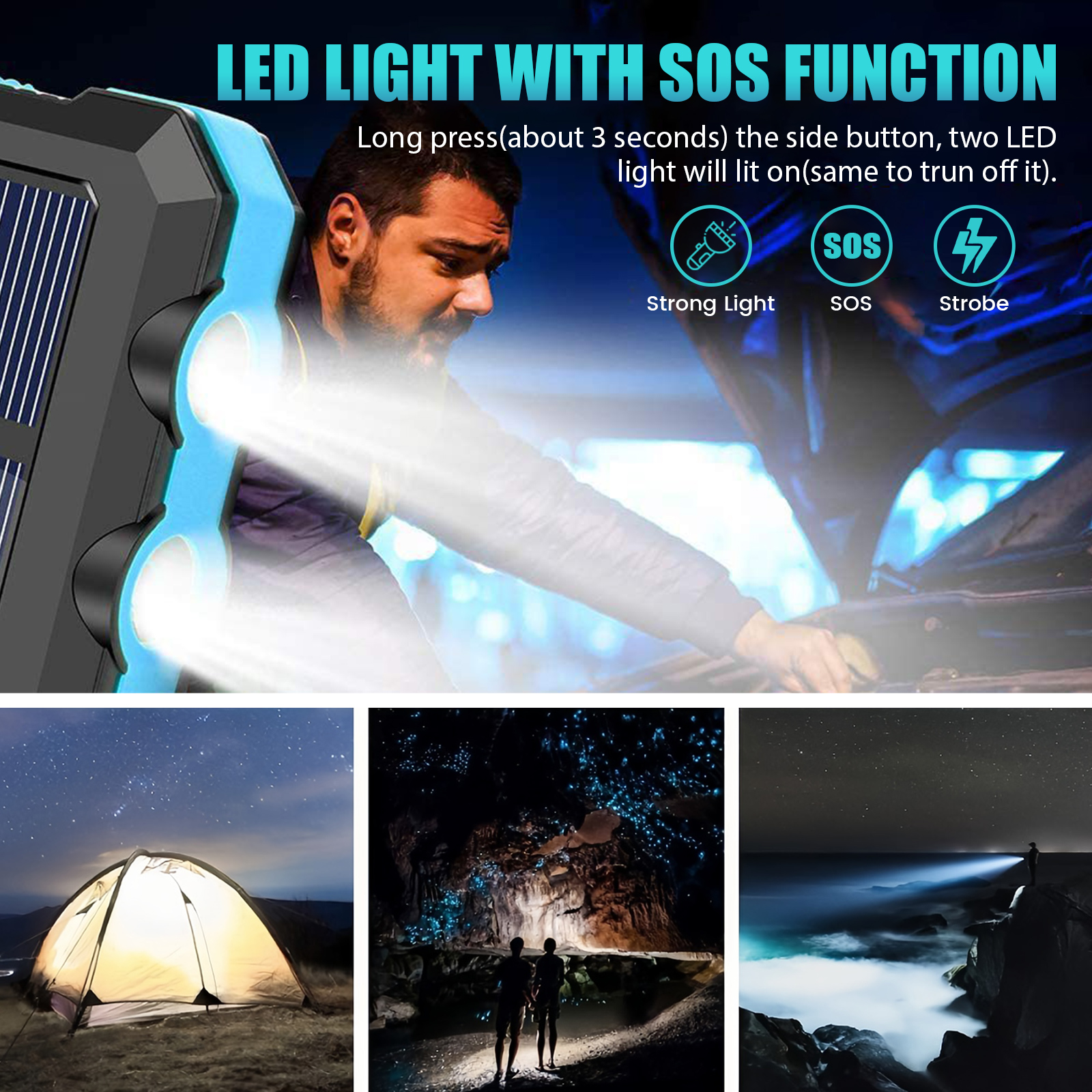 10000mAh Solar Power Bank Port - Outdoor Lighting Ideas For Party recensione e prezzo